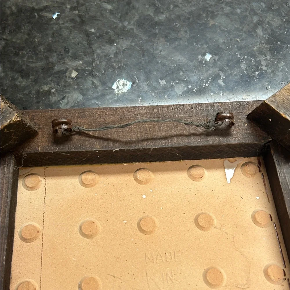 Vtg 80s Piemme Made in Italy Trivet Tile Wood Frame Brown Cream Floral Decor 8" - Picture 4 of 6